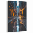 Urban Architectural Wall Art – City Alley Reflection Canvas Print