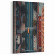 Urban Scenery Wall Art – Aerial City Taxi Street Canvas Print
