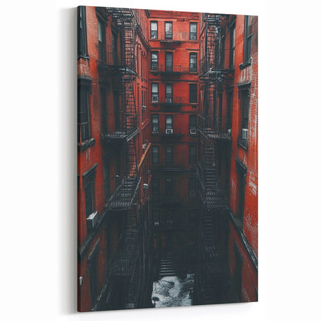Cityscape Photography Prints – Red Brick Urban Courtyard Wall Art