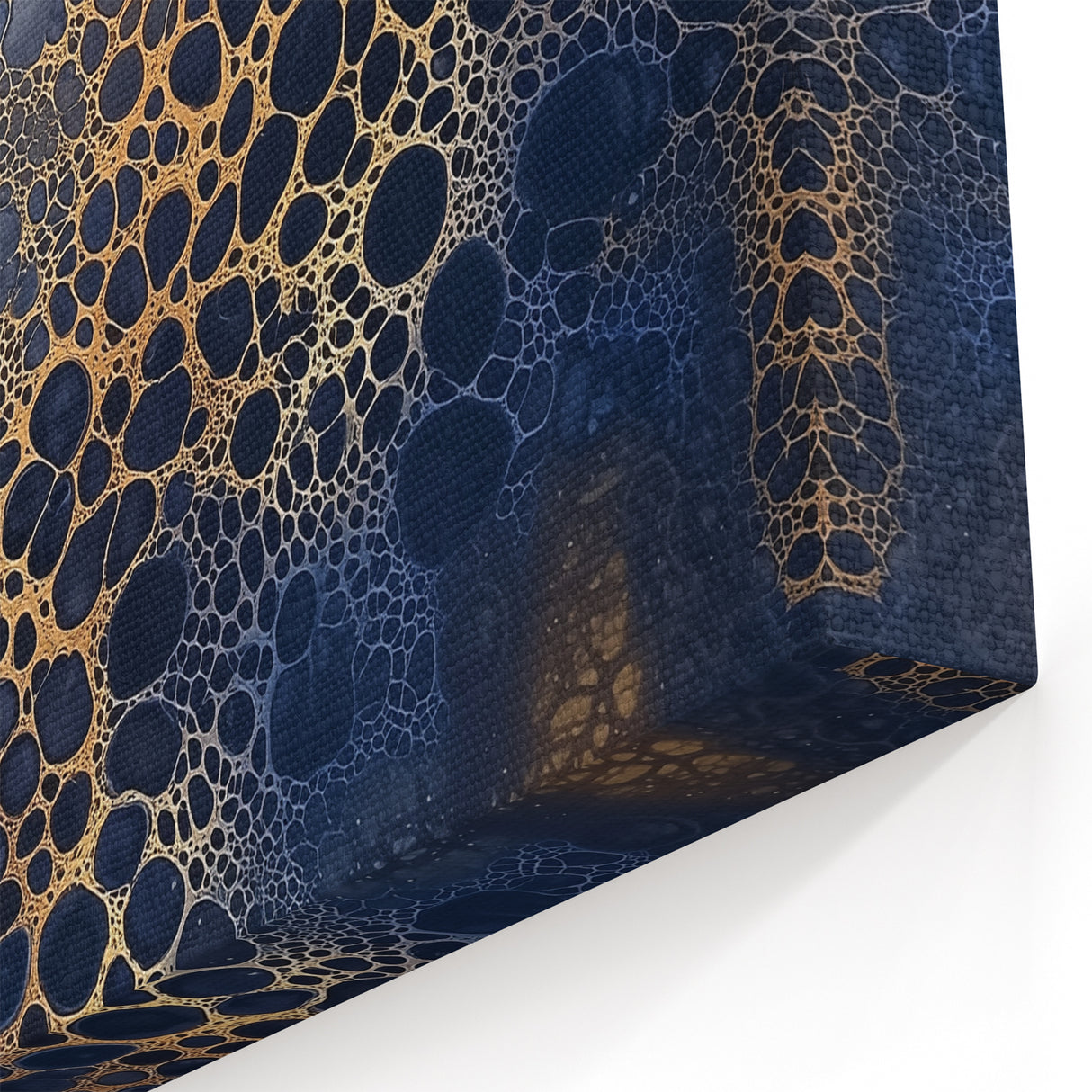 Minimalist Textured Art Pieces – Cream, Navy, and Gold Cell Design