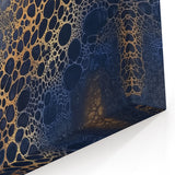 Minimalist Textured Art Pieces – Cream, Navy, and Gold Cell Design