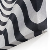 Geometric Abstract Art Prints – Black & White Wave Illusion