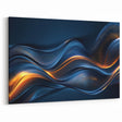 Colorful Abstract Wall Hangings – Navy & Gold Digital Wave Print