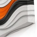Contemporary Abstract Art Pieces – Orange, Black & White Waves