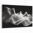 Large Abstract Wall Decor – Black & White Digital Wave Motion