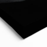 Large Abstract Wall Decor – Black & White Digital Wave Motion