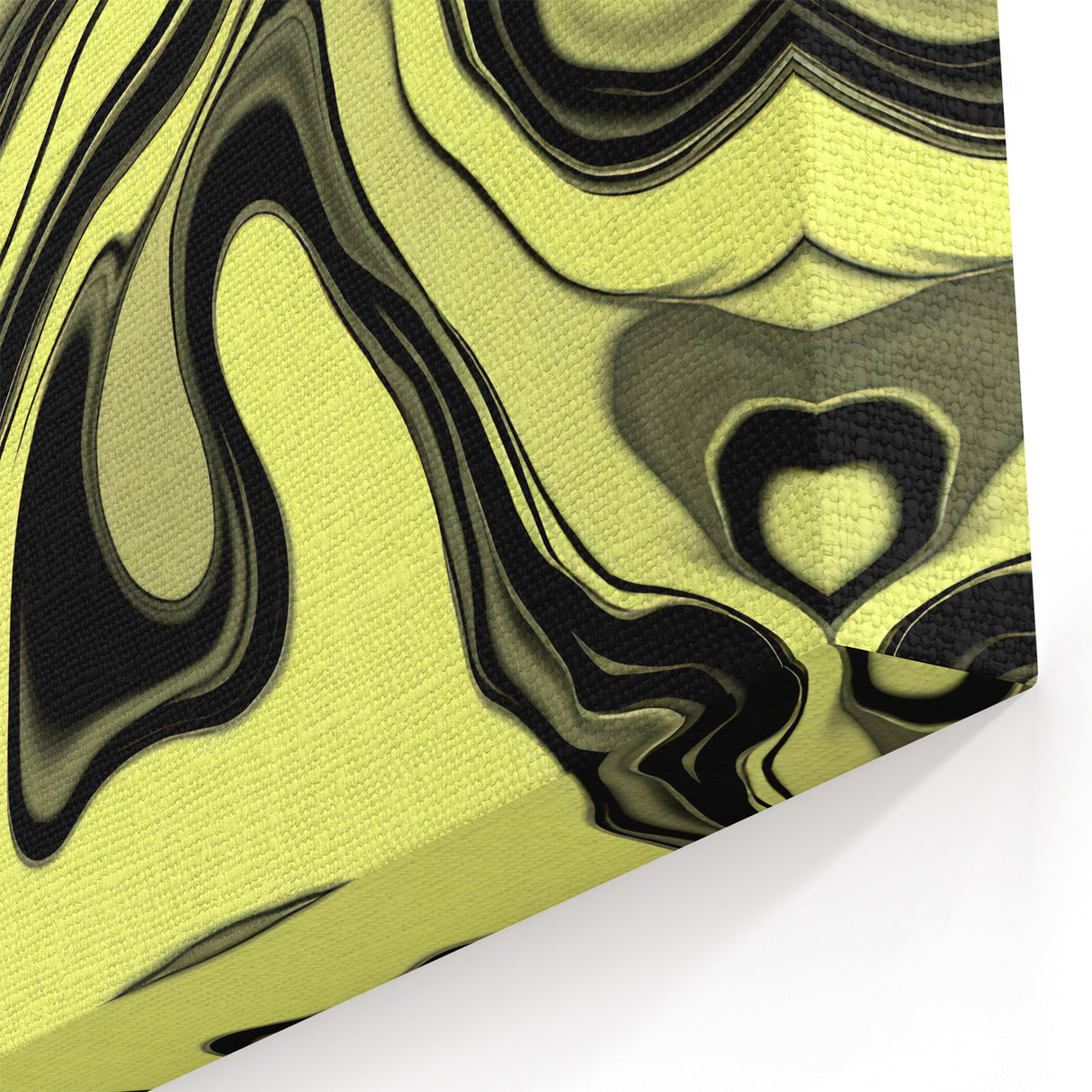 Colorful Abstract Wall Hangings – Lime Green & Black Marble Flow