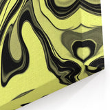 Colorful Abstract Wall Hangings – Lime Green & Black Marble Flow