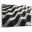 Modern Abstract Canvas Prints – 3D Black & White Wave Pattern