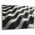 Modern Abstract Canvas Prints – 3D Black & White Wave Pattern