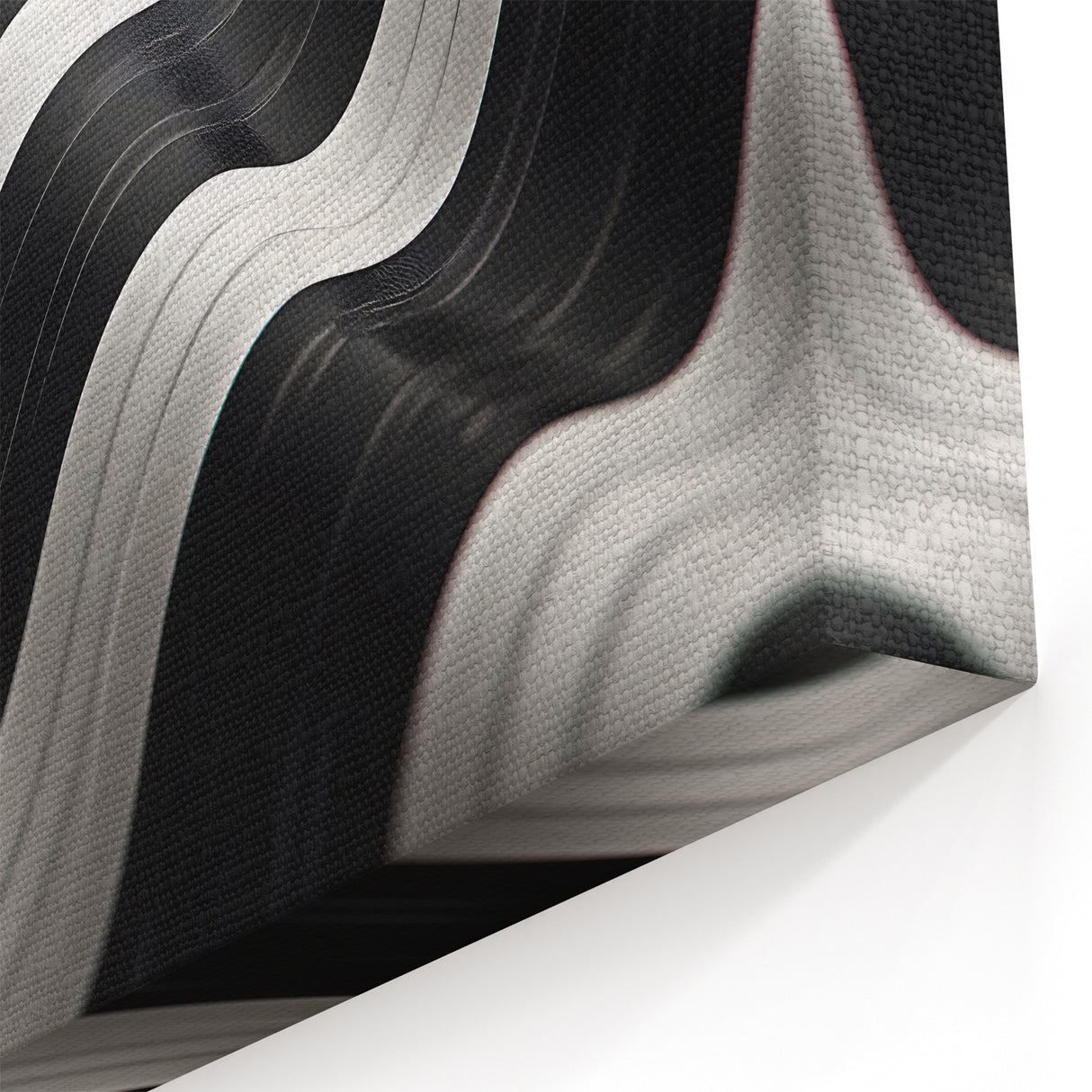 Modern Abstract Canvas Prints – 3D Black & White Wave Pattern