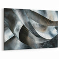 High Contrast Abstract Paintings – Metallic Silver Wave Texture