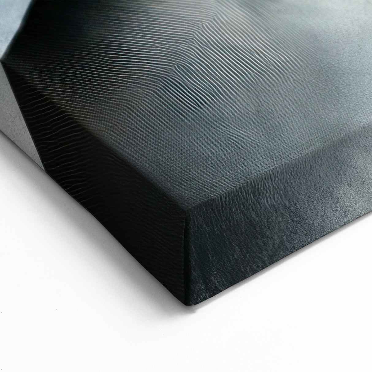 High Contrast Abstract Paintings – Metallic Silver Wave Texture