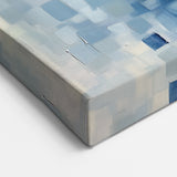 Contemporary Abstract Canvas – Mosaic Motion in Soft Blues
