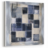 Minimalist Abstract Wall Art – Grid Silence in Muted Gray Tones