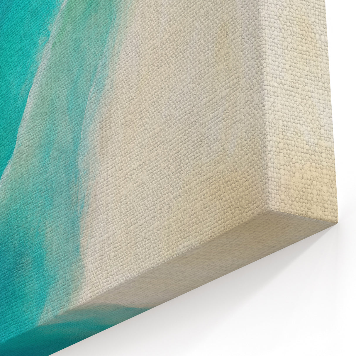 Colorful Abstract Wall Art – Coastal Drift in Turquoise & Sand