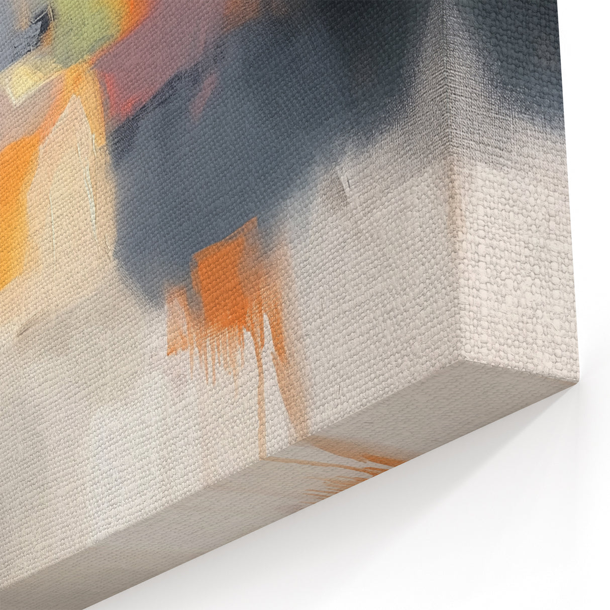 Large Abstract Wall Art – Urban Spectrum in Gray, Orange & Olive