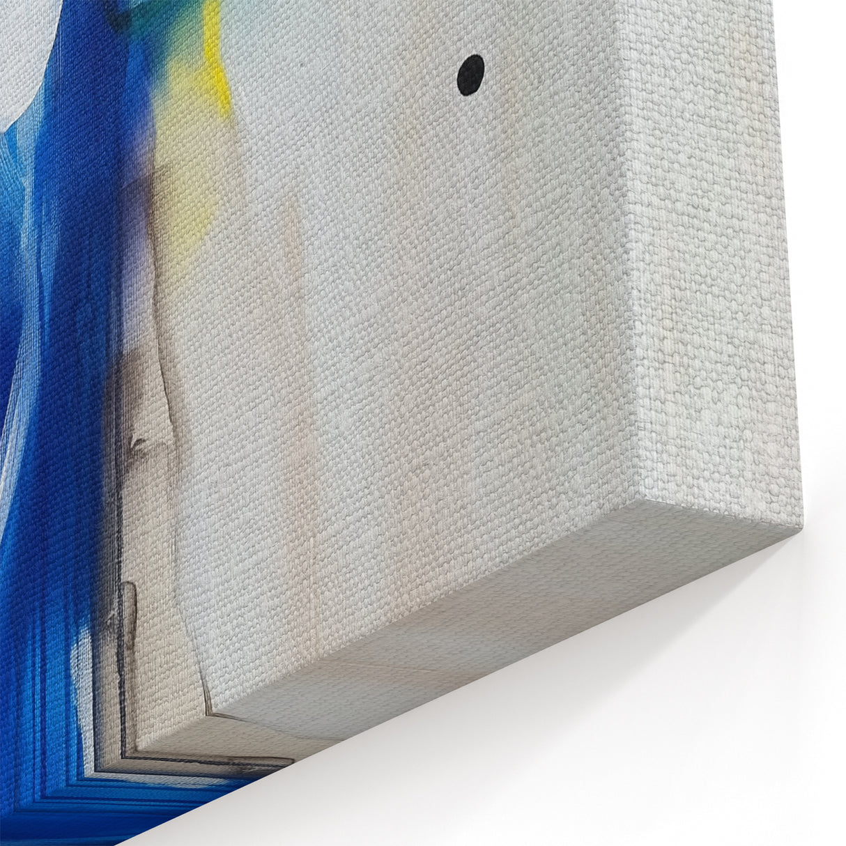 Modern Abstract Wall Art – Blue Pulse with Yellow & Neutral Tones