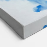 Modern Abstract Wall Art – Blue Pulse with Yellow & Neutral Tones