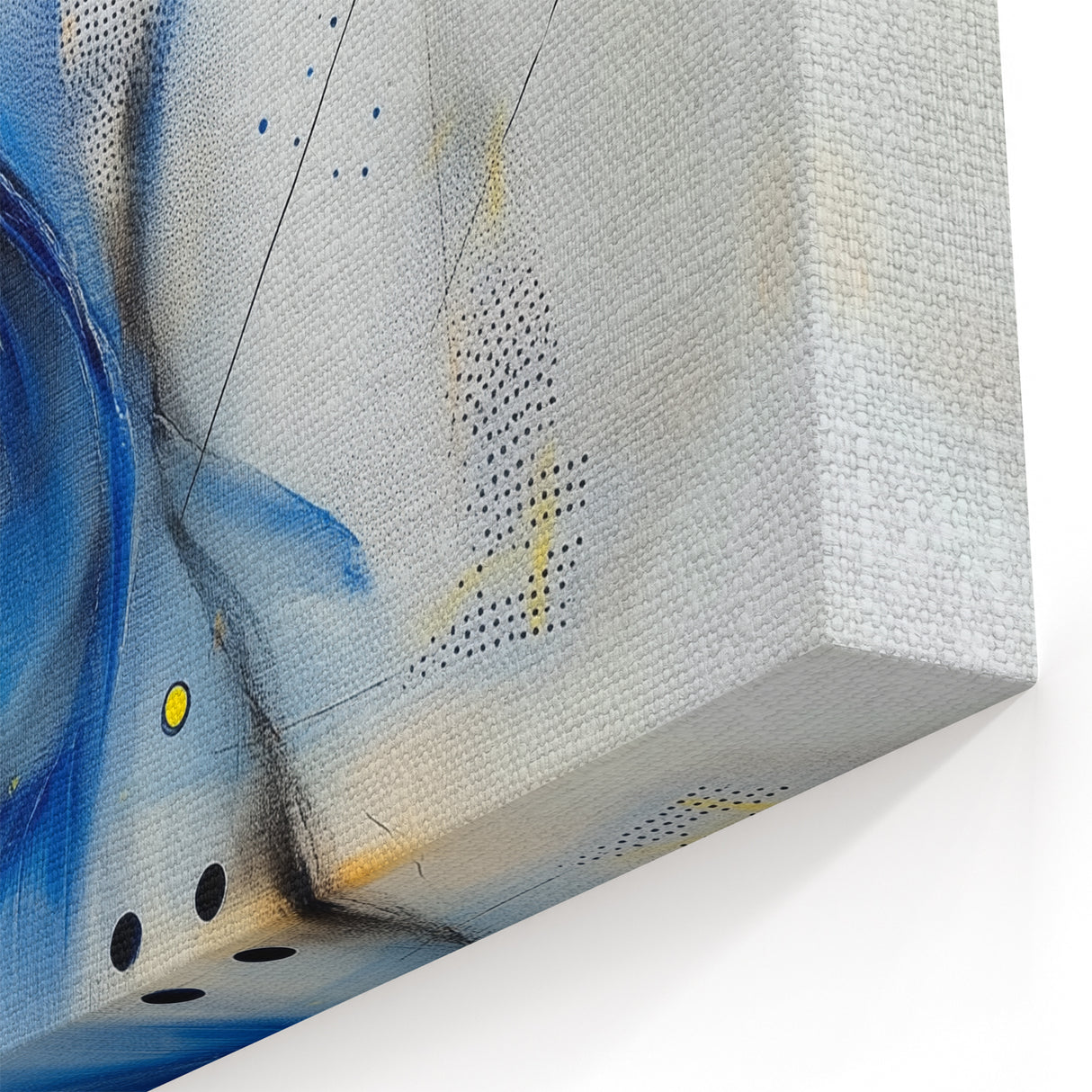 Abstract Fluid Canvas Art – Blue Stream with Yellow Accents