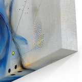 Abstract Fluid Canvas Art – Blue Stream with Yellow Accents