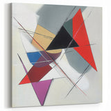 Geometric Abstract Wall Decor – Sharp Angles in Red & Charcoal