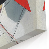 Geometric Abstract Wall Decor – Sharp Angles in Red & Charcoal