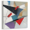 Contemporary Abstract Canvas – Angular Energy in Red & Teal