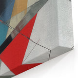 Contemporary Abstract Canvas – Angular Energy in Red & Teal