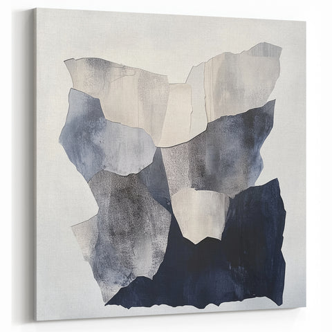 Minimalist Abstract Wall Art – Layered Terrain in Black & Beige