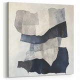 Modern Abstract Wall Art – Linear Terrain in Gray, Black & White