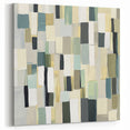 Contemporary Abstract Canvas – Earthy Grid in Olive, Beige & Sage