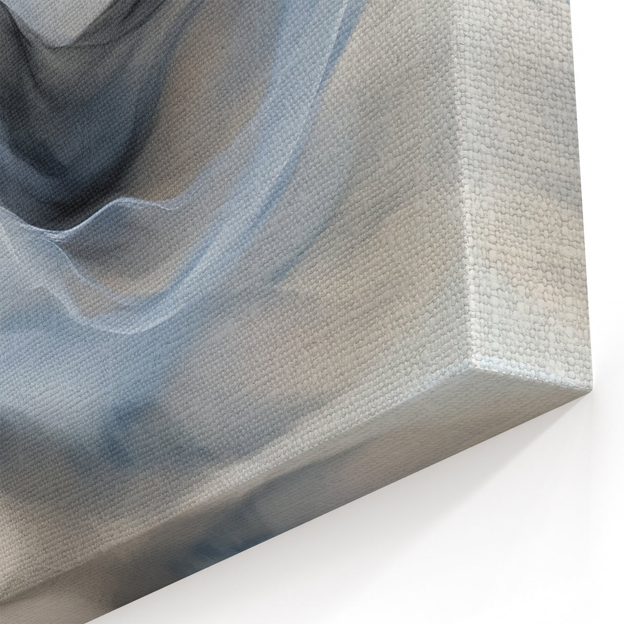 Fluid Abstract Wall Art – Ethereal Flow in Soft Gray & Blue Tones