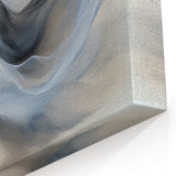 Fluid Abstract Wall Art – Ethereal Flow in Soft Gray & Blue Tones