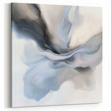 Minimalist Abstract Wall Art – Cloud Bloom in Gray, Blue & White
