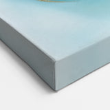 Fluid Art Paintings for Walls – Golden Aura in Turquoise & Blue