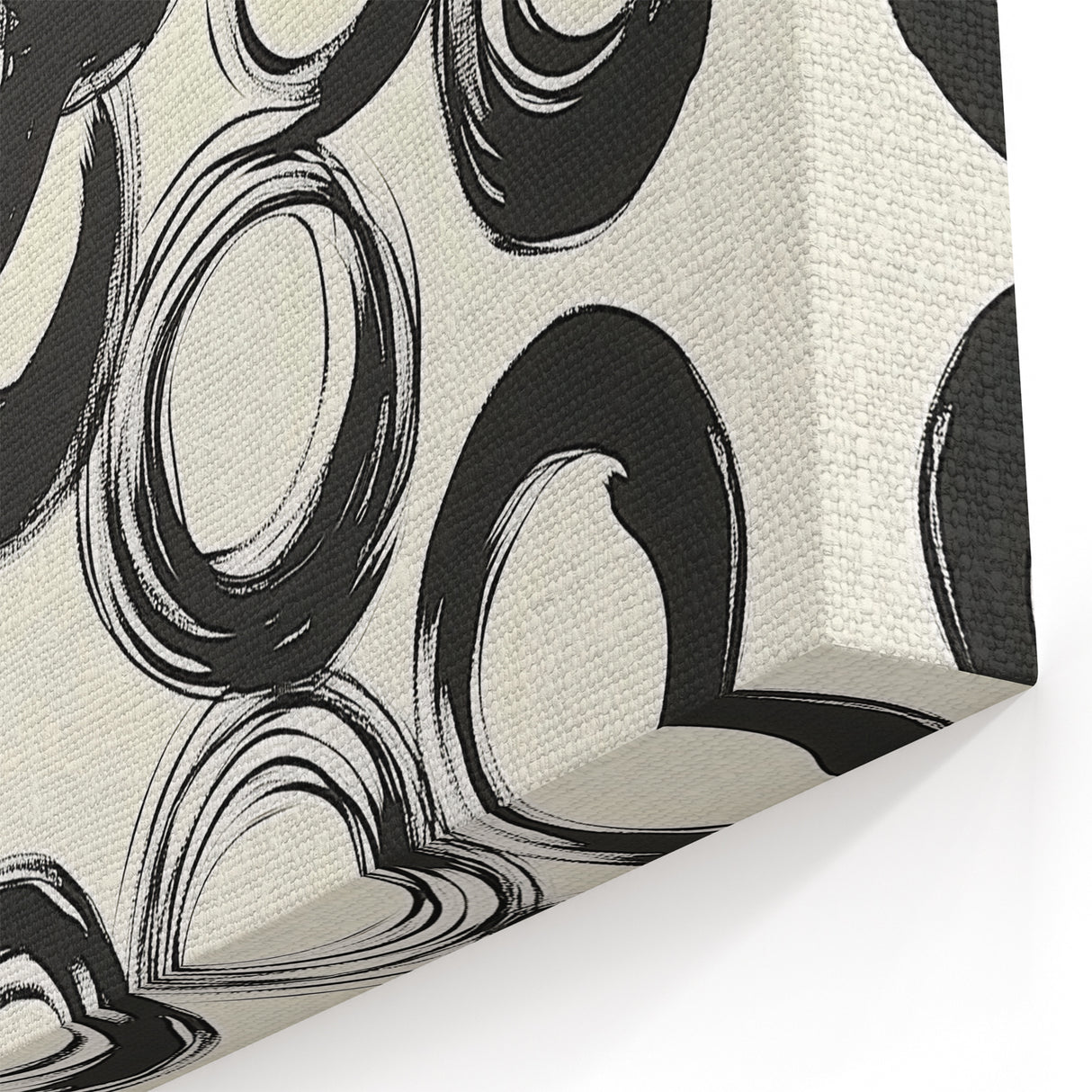 Abstract Art Prints – Rhythmic Ink Circles on Neutral Canvas