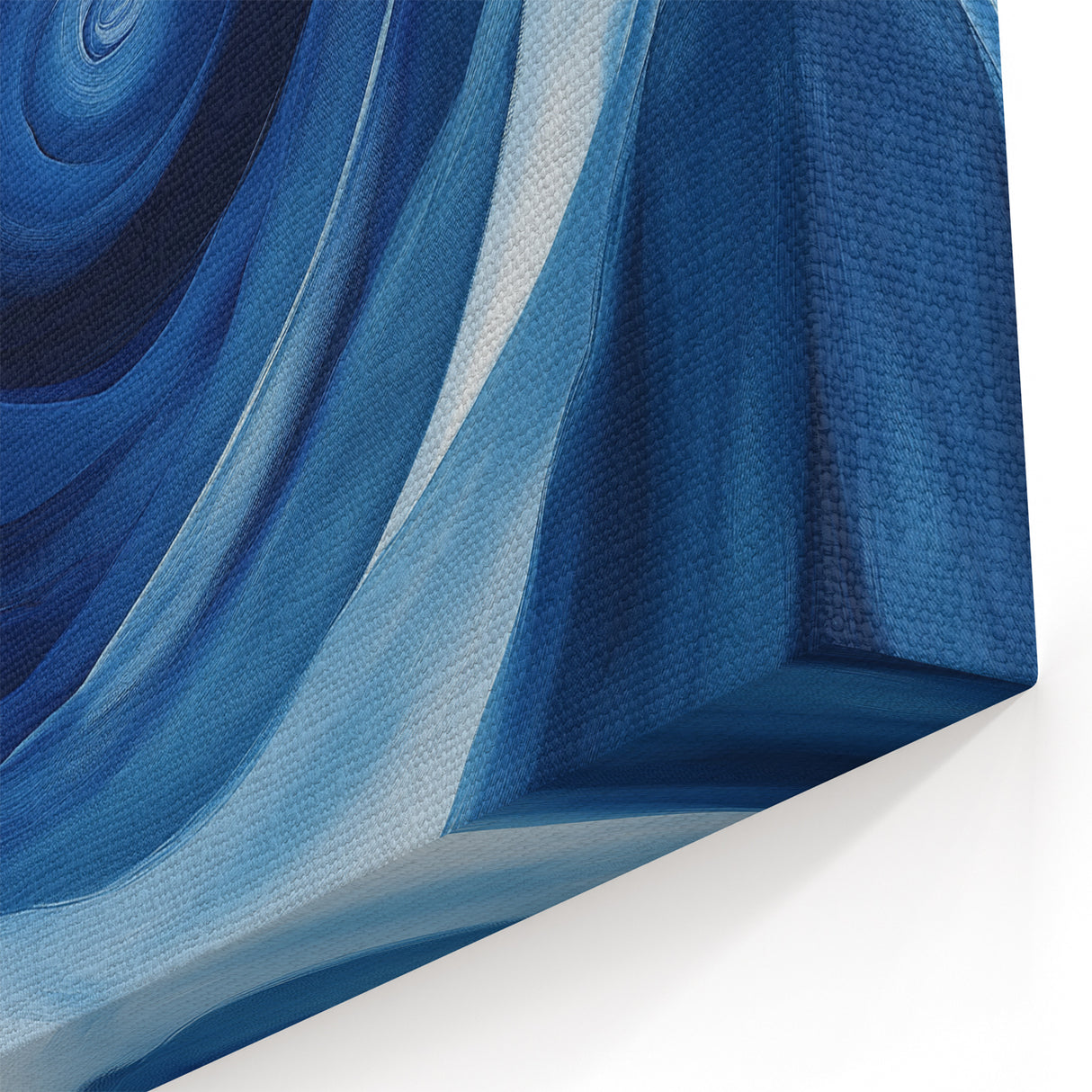 Abstract Fluid Canvas Art – Swirling Blue Depth Illusion