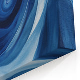 Abstract Fluid Canvas Art – Swirling Blue Depth Illusion