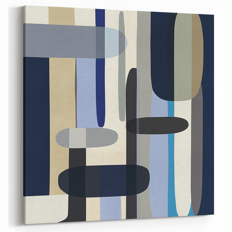 Modern Abstract Wall Art – Vertical Capsule Geometry