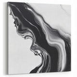 Fluid Abstract Wall Art – Monochrome Marble Motion Flow