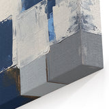 Abstract Art Prints – Block Composition in Blue and Neutrals