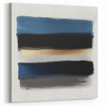 Modern Abstract Wall Art – Black and Blue with Gold Brush Texture