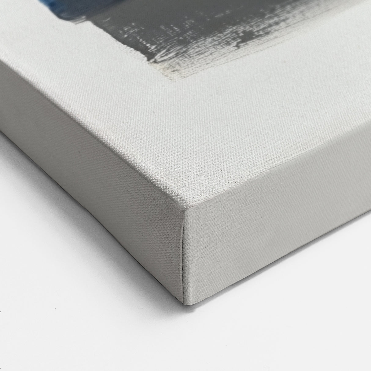 Modern Abstract Wall Art – Black and Blue with Gold Brush Texture