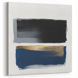 Abstract Art Prints – Bold Black and Navy with Metallic Gold Accents