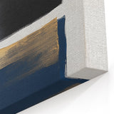 Abstract Art Prints – Bold Black and Navy with Metallic Gold Accents