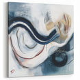 Fluid Abstract Wall Art – Navy, White & Gold with Textured Details