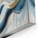 Colorful Abstract Wall Art – Navy, Gold & Red Modern Flow Design