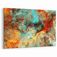 Geometric Abstract Art Prints – Chaotic Cyan & Firebrush Fusion
