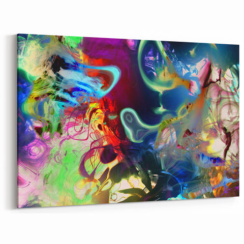 Bold Abstract Wall Art Collection – Vivid Neon Swirl Explosion